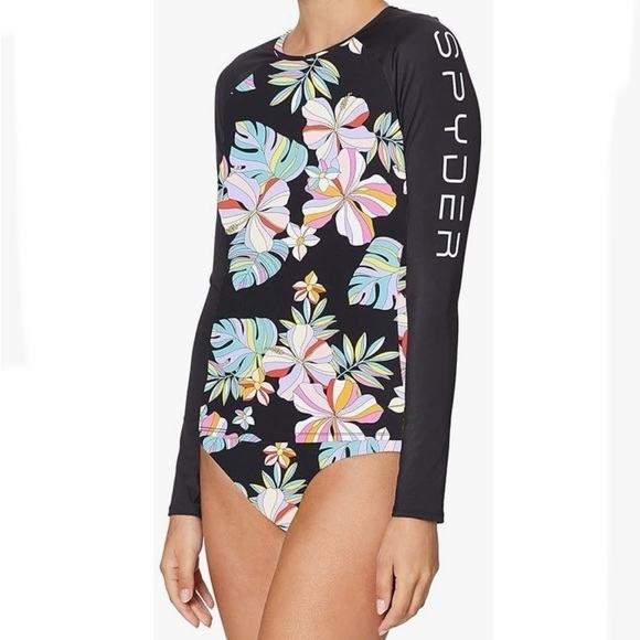 Spyder Women's Swim Standard Long Sleeve Raglan Rash guard Medium - Picture 2 of 9